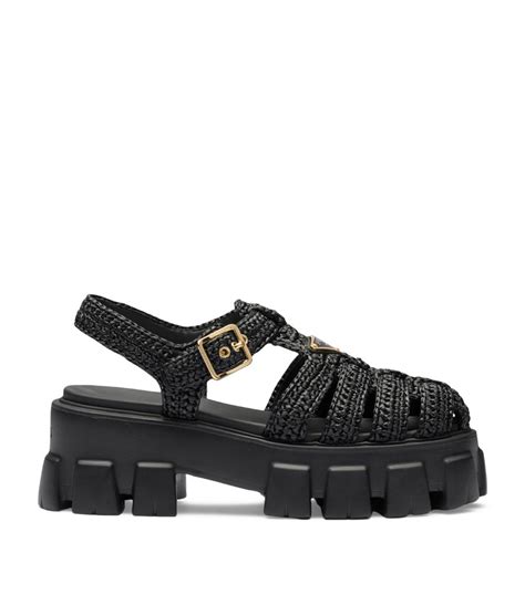 prada sandals crochet|prada plexiglass sandals.